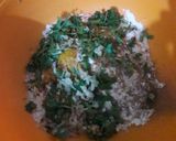 A picture of step 1 of Baingan pudina-chawal ke pakode.