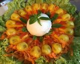 Une image de l'étape 9 de Salade de crânes d'oiseaux aux carottes râpées, burrata di buffala et basilic frais.
