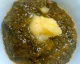A picture of step 3 of Sarson Ka Saag and Makki Di Roti.