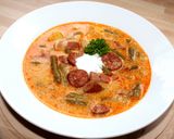 Magyaros zöldbableves recept fázis 7 fotója