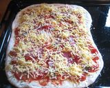 德國香菇雞: DJ's 5分鐘免揉麵團Pizza for 2p的食譜步驟7照片