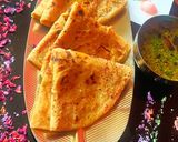 A picture of step 5 of Puran poli with thandai flavour.