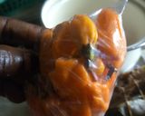 A picture of step 2 of Goat meat banga soup.