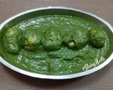 A picture of step 6 of Aloo Palak.
