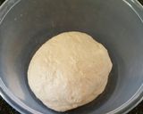 A picture of step 4 of Sourdough Flat bread baked in the pan.