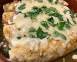 A picture of step 5 of Chicken Enchiladas with Green Sauce.