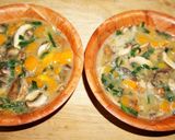 A picture of step 2 of Cremini mushrooms and leeks frittatas.