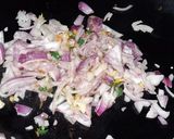 A picture of step 2 of Oats tikki with leafy vegetables.