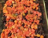 A picture of step 2 of Brad's ez black bean and steak tamale pie.