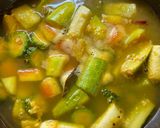 A picture of step 4 of Shukto Dal with Pumpkin, Cucumber, Korola.