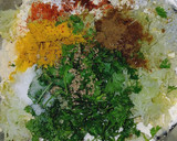 A picture of step 1 of Cucumber chilla.