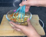 A picture of step 4 of Patra / Alu Vadi.