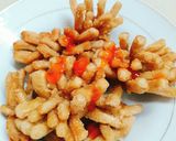 Hình bước làm 3 của món Nấm đùi gà chiên hoa cúc(món chay)
