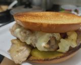 Foto del paso 11 de la receta: Sándwich🥯de pollo🍗hawaiano🍍🧀🥐