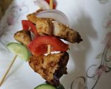 A picture of step 2 of 3 colors Shashlik sticks.