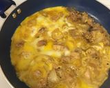 A picture of step 4 of Oyakodon! (Paternity Bowl because an egg comes out from a chicken, or a chicken comes out from an egg).