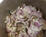 A picture of step 1 of Piyaz Karela.