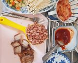 รูปขั้นตอนการทำที่ 1 ของ ข้าวผัดกิมจิหมู3ชั้นเครื่องแน่นเกือบคลีน