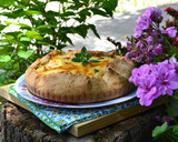 Foto del paso 5 de la receta: Tarta de zapallito, berenjena ahumada yricota con masa de queso😀