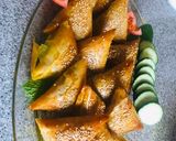 Foto del paso 6 de la receta: Briwat rellenas con verduras y atún🥟🥠