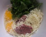 Foto langkah ke 1 dari resep DADAR KEJU KORNET BAYAM cocok untuk MPASI 10+.