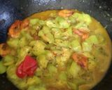 A picture of step 5 of Prawn with Tarui Or jhinge chingri.