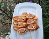 Foto langkah ke 4 dari resep Sate Roti Goreng Isi Sosis.