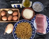 Foto del paso 1 de la receta Macarrones con bacon, y costra de huevos, quesos y bebida de avena