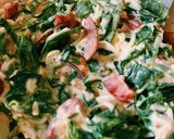 A picture of step 2 of Chicken stuffed with spinach and mozzarella 🤍.