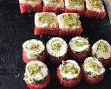 Watermelon feta cheese and soft cheese canapés recipe step 2 photo