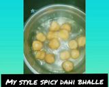 A picture of step 2 of My style spicy Dahi Bhalle.