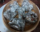 A picture of step 2 of Steam paneer sauce/chattny/ foil peket.