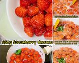รูปขั้นตอนการทำที่ 2 ของ สตรอว์เบอร์รีลอยแก้ว วัตถุดิบ 4 อย่าง หวานเย็นชื่นใจ