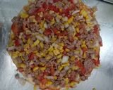Hình bước làm 3 của món Pizza bò băm ngô