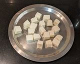 A picture of step 1 of Paneer popcorns with chilli garlic dip.