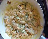 A picture of step 3 of Mezze Penne with Smoked Salmon, Zucchini, and Cream Cheese.