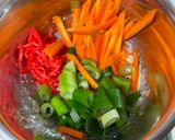 A picture of step 2 of Tempra Soba for lunch.