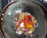 A picture of step 3 of Bittergourd tomato dry curry.