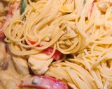A picture of step 7 of Creamy Baked Cheesy Chicken 🐔 Spaghetti 🍝.