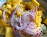 A picture of step 8 of Canned Tuna Ceviche with Mango, Cucumber, Red Onion, and Citrus Sauce.