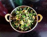A picture of step 6 of Bhindi Shorshe/Sarson.