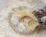 A picture of step 2 of Lefse with chicken vegetable soup.