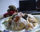 A picture of step 6 of Dahi bhallay.
