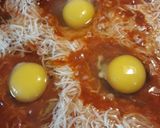 A picture of step 3 of Chorizo and Eggs in a Cheesey Tomato Sauce.