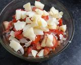A picture of step 2 of Chana chat masala.