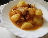 Foto del paso 7 de la receta: Patata guisada con bacalao y mejillones