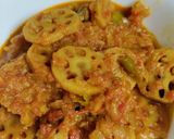 A picture of step 8 of Lotus stem curry.