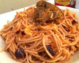 A picture of step 8 of Beetroot Stirfried Pasta.
