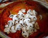 A picture of step 4 of Mushroom Biryani.