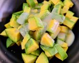 Hình bước làm 1 của món Bơ dầm sầu riêng
